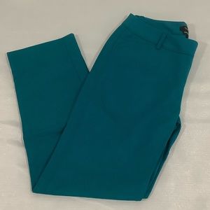 NWOT White House Black Market Teal Perfect Form Slim Mid Rise Ankle Pants Sz 2R